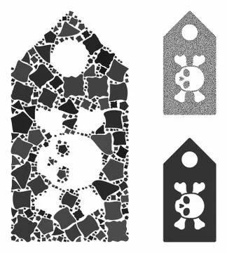 Death label Mosaic Icon of Bumpy Items Stock Illustration