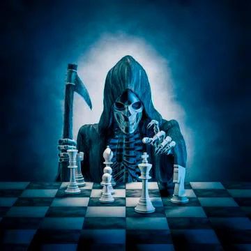 Death makes his chess move Illustrazione stock