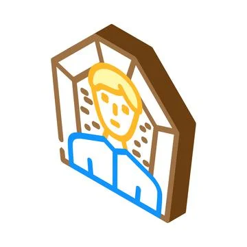 Death man isometric icon vector illustration Stock Illustration