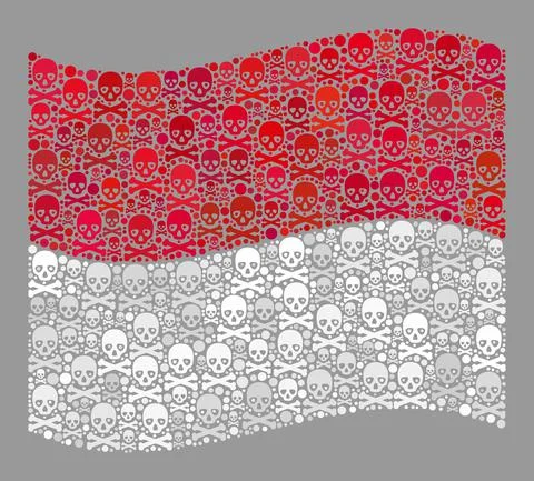 Death Monaco Flag - Collage of Evil Objects Stock Illustration