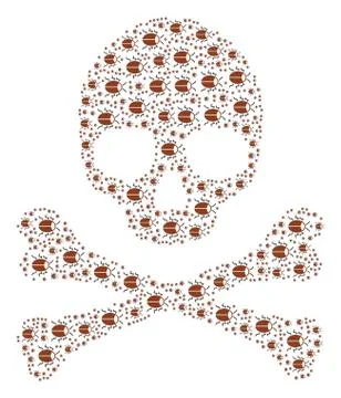 Death Mosaic of Bug Items Stock Illustration