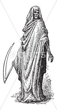 Death or the Grim Reaper, vintage engraving Stock Illustration