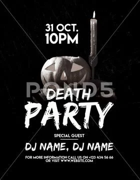 Death party 31 october social media flyer  PSD Template