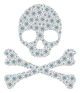 Death Pattern of Atom Icons Stockillustratie