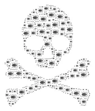 Death Pattern of Cucaracha Icons Stock Illustration