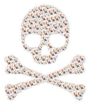 Death Pattern of Falling Airplane Items 库存插图