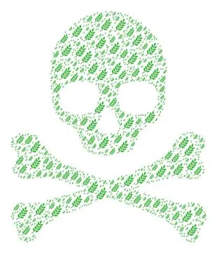 Death Pattern of Leaf Branch Icons Stock Illustration