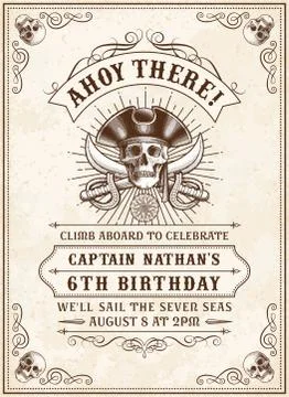 Death Pirate Invite 2 Stock Illustration
