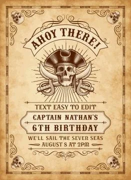 Death Pirate Invite 3 Stock Illustration