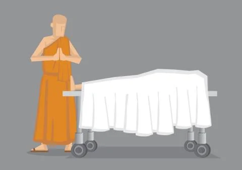 Death Ritual by Buddhist Monk Vector Illustration Stock Illustration