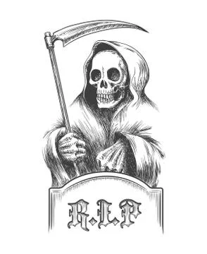 Death with a Scythe Stock Illustration