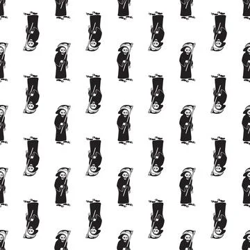 Death with scythe pattern seamless vector 스톡 일러스트