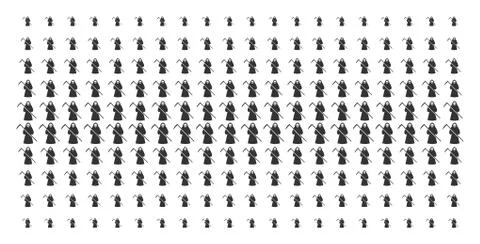Death Scytheman Shape Halftone Pattern イラスト素材