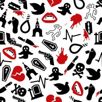 Death seamless pattern Stock Illustration
