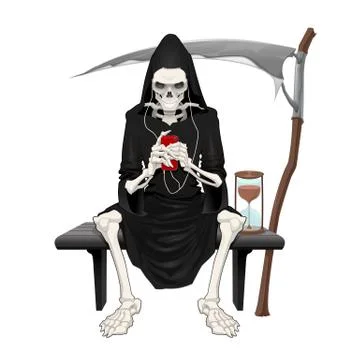 The death sitting on a bench. Stock-Illustration