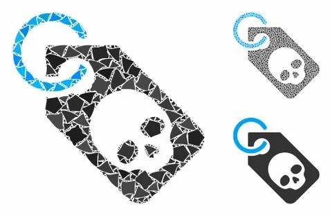 Death skull tag Composition Icon of Tuberous Elements 스톡 일러스트