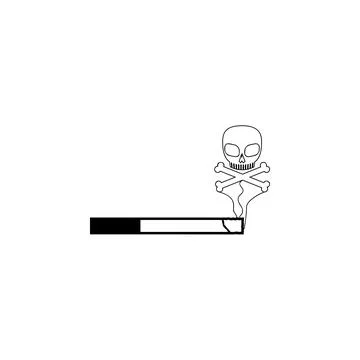 Death from smoking cigarettes icon. Elements of human deaths icon. Premium Stock Illustration