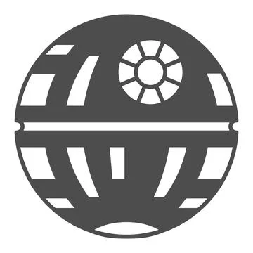 Death Star solid icon, star wars concept, space station and galactical Stock Illustration