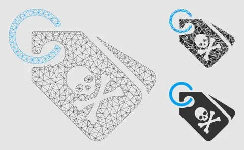 Death Tags Vector Mesh Network Model and Triangle Mosaic Icon Stock Illustration