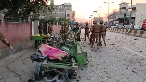 Death toll rises to 31 after attack on police complex in Pakistan, Kohat, PK - 1 Stock Footage 345923575