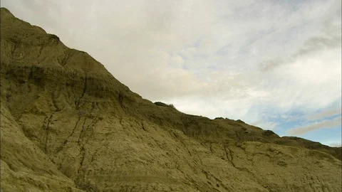 Death Valley cliffs pan to dog Stock Footage 87106905