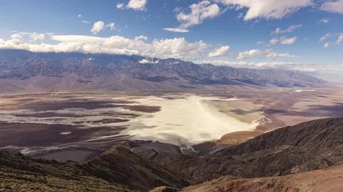 Death Valley National Park Badwater Basin Clouds Timelapse Stock Footage