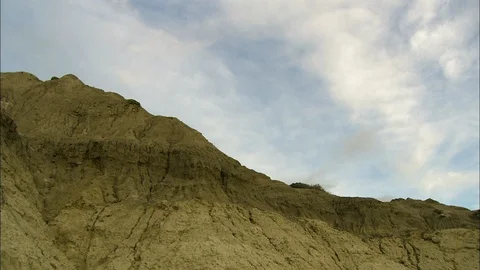 Death Valley ridge with time lapse clouds Stock Footage 87114768