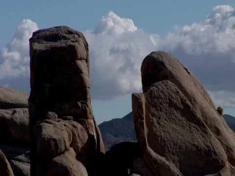Death Valley Rock Monuments Clowds Passing Time lapse Stock Footage 7756114