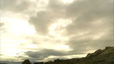 Death Valley sunset pan to cliffs Stock Footage 87122339