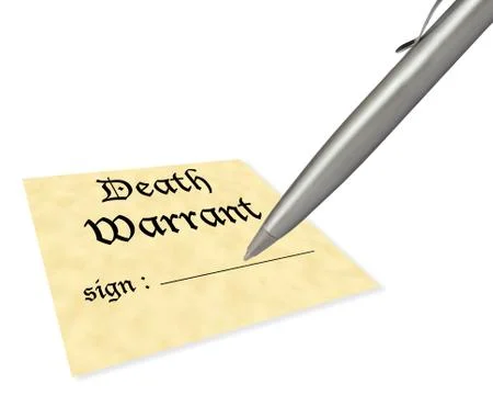 Death warrant blank Stock Illustration
