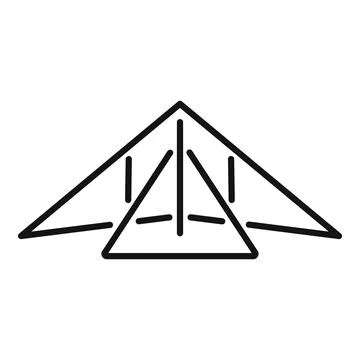 Deathly hallows magic symbol design in simple black line art Stock Illustration