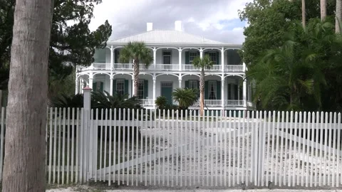 Debary Hall front view pull back. saint johns river history. Stock Footage 220451609