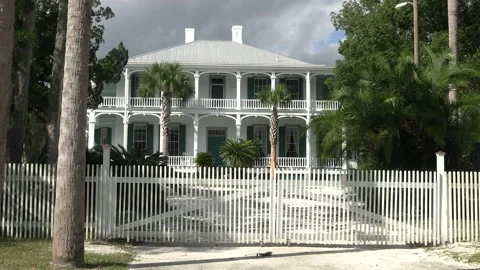 Debary hall front view. saint johns river history. Stock Footage 220451502
