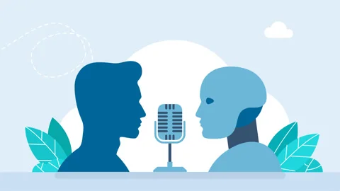 Debate. AI technology. Human and robot conducting discussion on public debates 库存影片 343080503