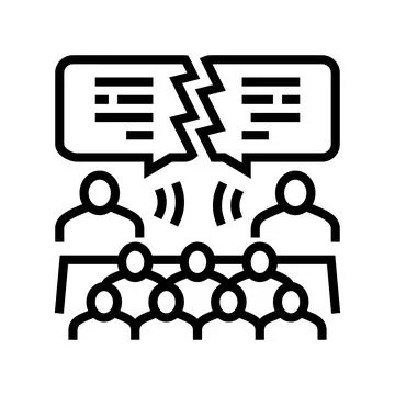 Debate candidates line icon vector illustration Ilustración de archivo