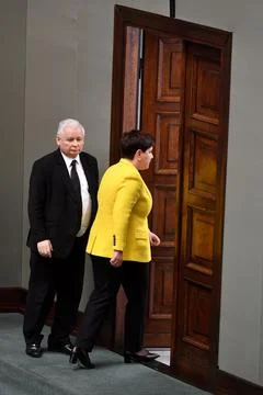 Debate on the constructive vote of no confidence in government, Warsaw, Poland - Stock Photos