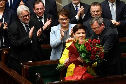 Debate on the constructive vote of no confidence in government, Warsaw, Poland - Stock Photos