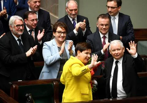 Debate on the constructive vote of no confidence in government, Warsaw, Poland - Stock Photos