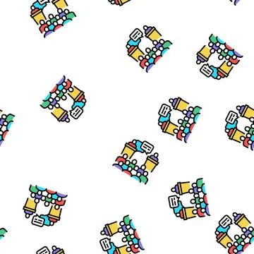 Debate on forum vector seamless pattern Stock Illustration