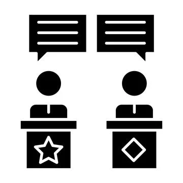 Debate Glyph Icon Stock Illustration