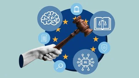 Debate on regulations for artificial intelligence and its impact in Europe Stock Photos
