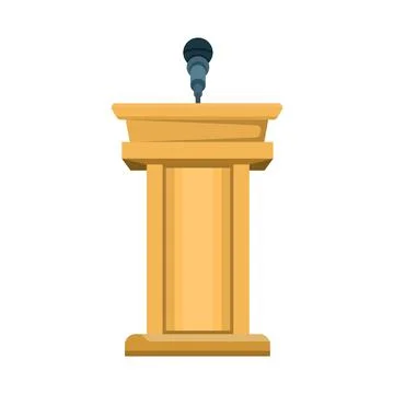 Debate rostrum vector illustration with microphones Stock Illustration