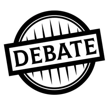 DEBATE stamp on white Stock Illustration