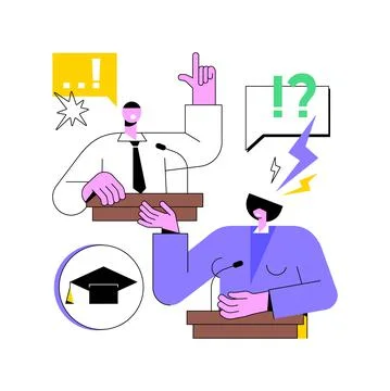 Debating club abstract concept vector illustration. Stock Illustration