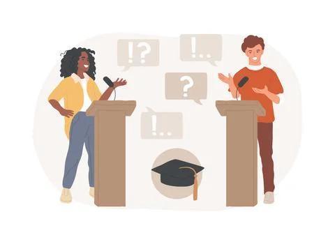 Debating club isolated concept vector illustration. イラスト素材