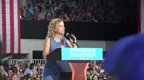 Debbie Wasserman Schultz At Hillary Clinton Rally Days Before The DNC with Audio Video stock 65301921