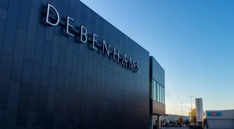 Debenhams store elevation in the Roaring Meg retail park Stock Photos