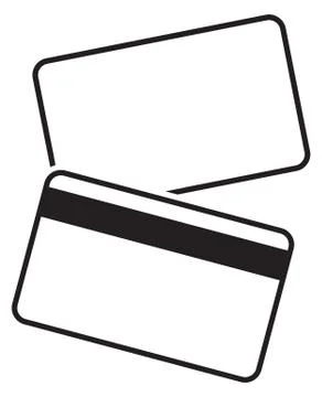 Debit Card Empty Silhouettes Stock Illustration