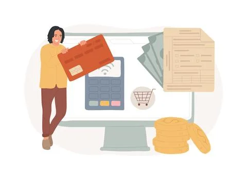 Debit card isolated concept vector illustration. Ilustración de archivo