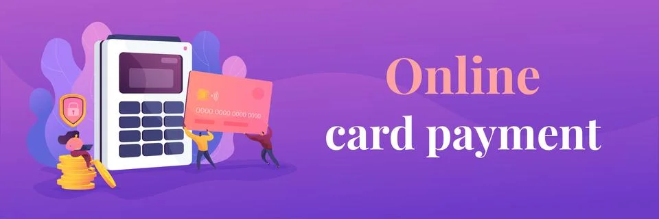 Debit card web banner concept. Stock Illustration